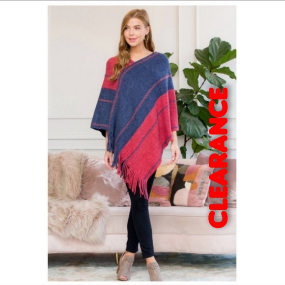 RIAH FASHION Jackets & Blazers - **SOLD**🆑🆑TWO TONE PONCHO.   ONE SIZE.  NEW